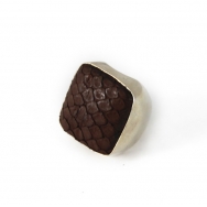 Python Square Silver Ring chocolate